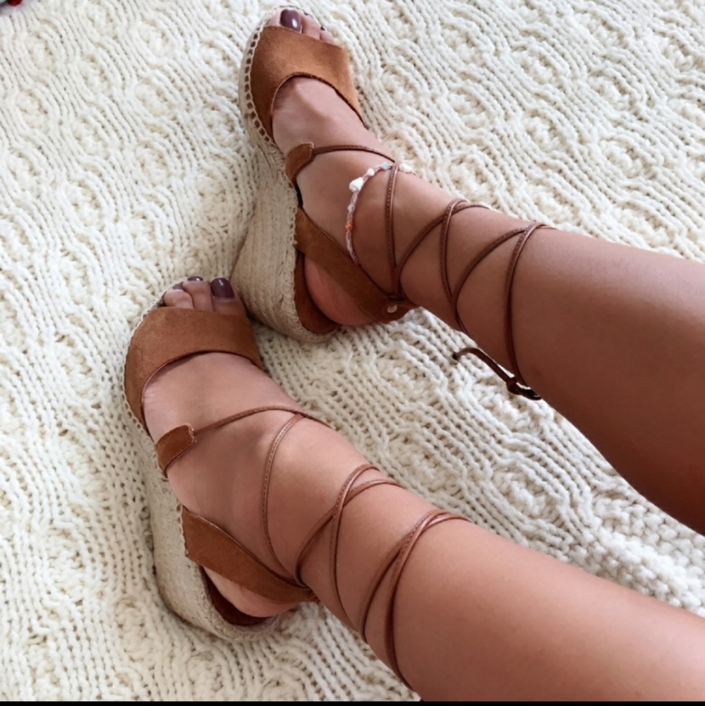 Romena genuine leather handmade lace up espadrille - Picture 5 of 5